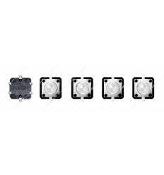 Interruttore tattile illuminato bianco 12x12 mm 12V (5 pezzi)