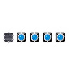 Interruttore tattile illuminato blu 12x12 mm 12V (5 pezzi)