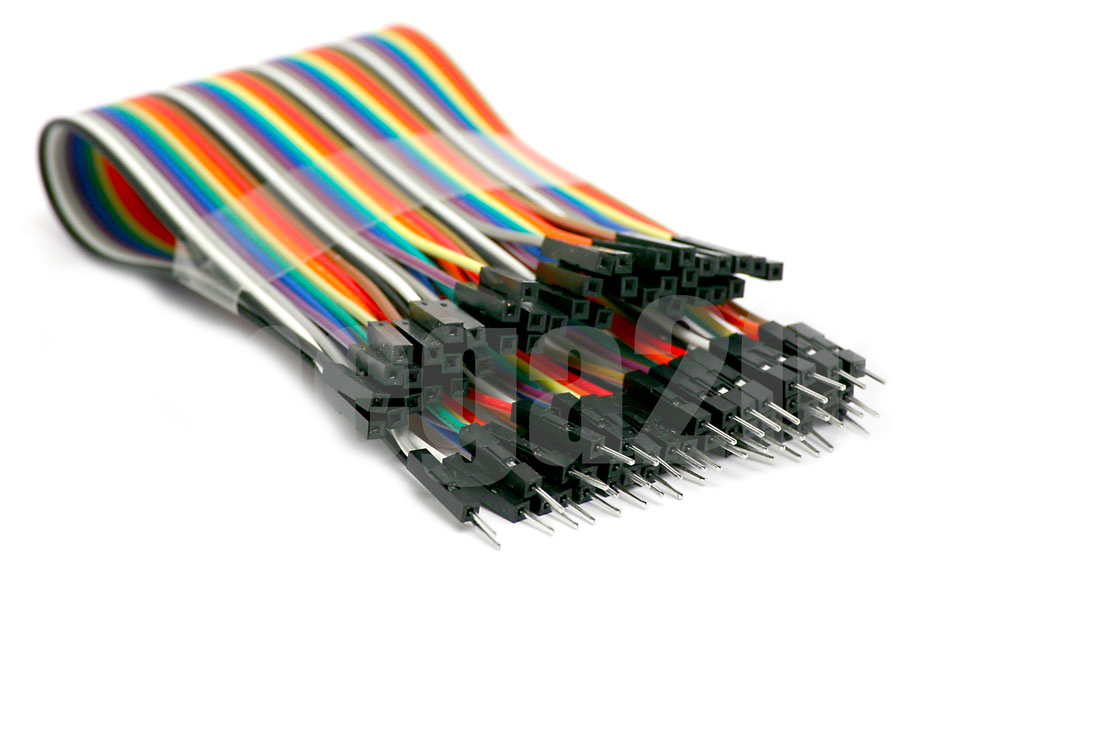 40 cavi Dupont/Jumper flessibili 20cm maschio - femmina per Arduino