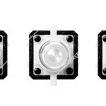 Interruttore tattile illuminato bianco 12x12 mm 12V (5 pezzi)