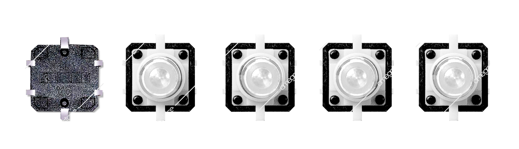 Interruttore tattile illuminato bianco 12x12 mm 12V (5 pezzi)