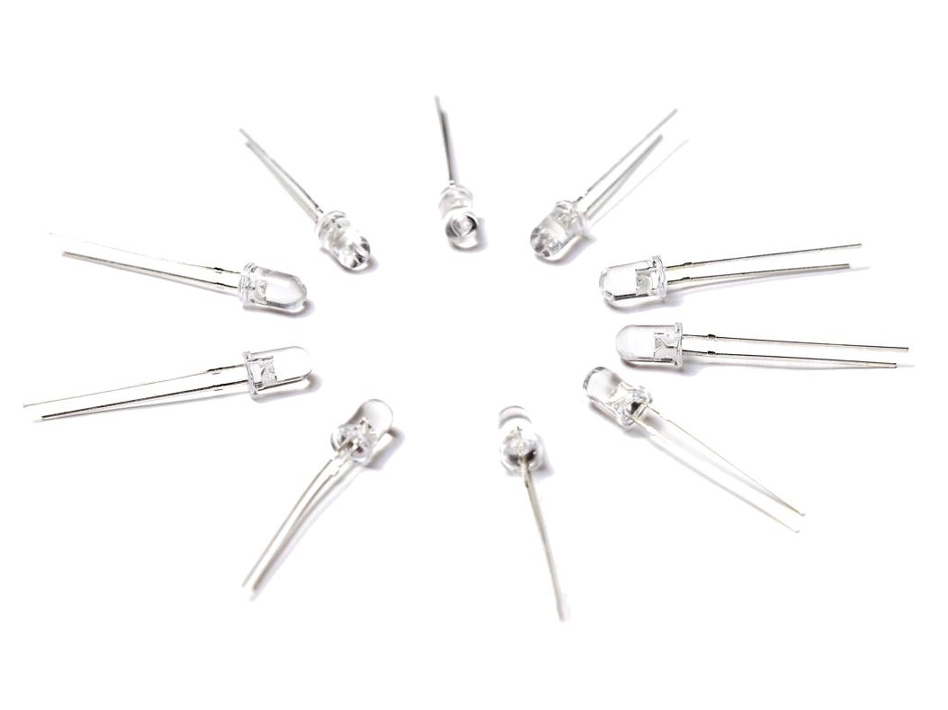 LED bianco 5 mm (10 pezzi)