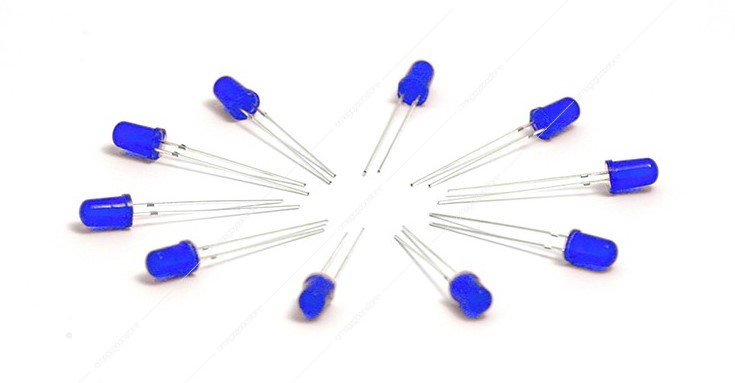 LED blu 5 mm (10 pezzi)