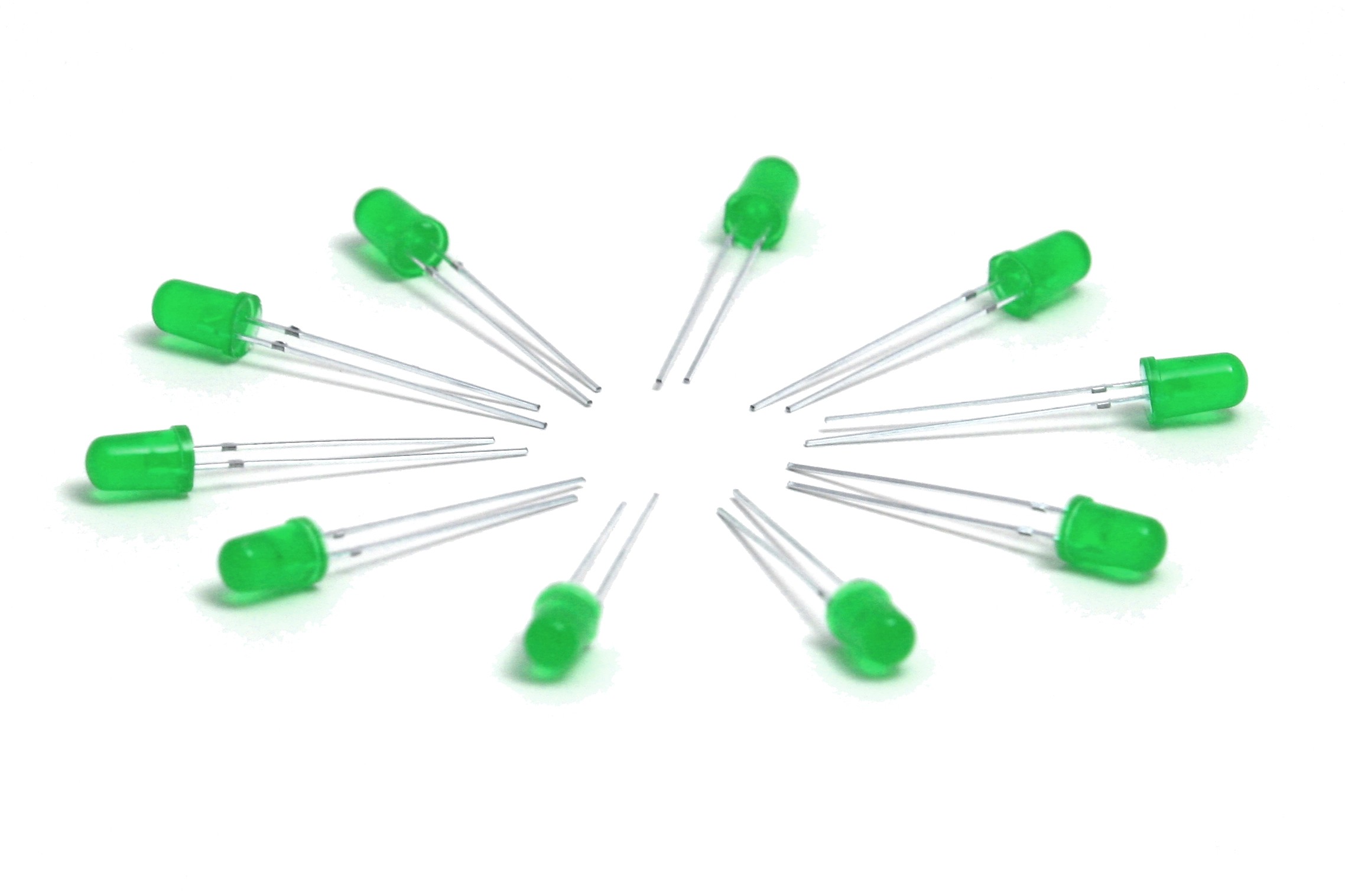 LED verde 5 mm  (10 pezzi)