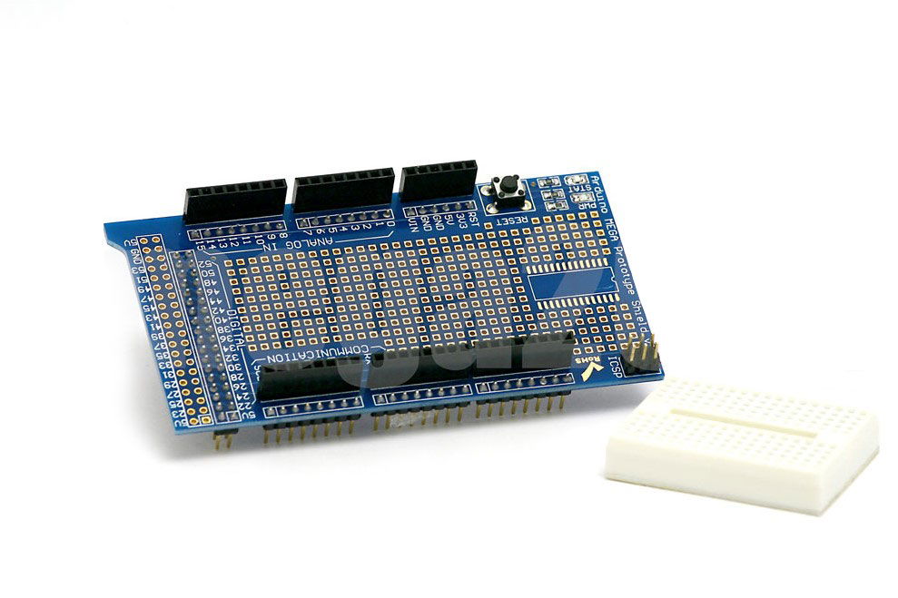 Proto Shield Mega V3 con breadboard 170