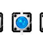 Interruttore tattile illuminato blu 12x12 mm 12V