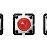 Interruttore tattile illuminato rosso 12x12 mm 12V