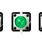 Interruttore tattile illuminato verde 12x12 mm 12V